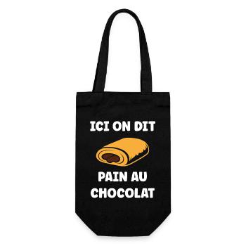 Illustrated pain au chocolat - Gift Bag for Bottles - black - Front