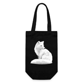 Schneeweißer Fuchs Illustration - Gift Bag for Bottles - black - Front