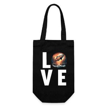 Lachse Lachs - Geschenkbeutel für Flaschen - Schwarz - Vorne