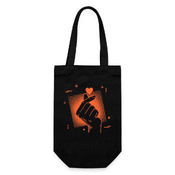 Kpop Koreanische Musik Finger Herz Niedlich Koreanischer Pop - Geschenkbeutel für Flaschen - Schwarz - Vorne