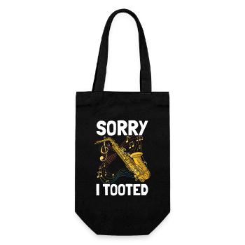 Sorry i tooted saxophone saxophone player - Gift Bag for Bottles - black - Front