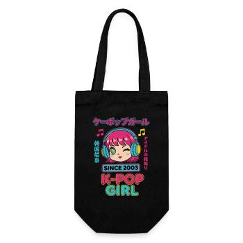 Seit 2003 K-Pop Girl Koreanische Musik Süßer Anime - Geschenkbeutel für Flaschen - Schwarz - Vorne