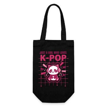 Just a Girl, das K-Pop süße koreanische Musik liebt - Geschenkbeutel für Flaschen - Schwarz - Vorne