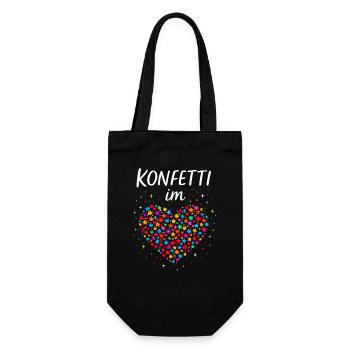 Karneval Konfetti Im Herzen Fastnacht Fasching  - Geschenkbeutel für Flaschen - Schwarz - Vorne