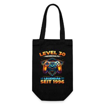30th Birthday Gamer Shirt Level 30 Vintage 1996 - Gift Bag for Bottles - black - Front