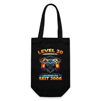20th Birthday Gamer Shirt Level 20 Vintage 2006 - Gift Bag for Bottles - black - Front