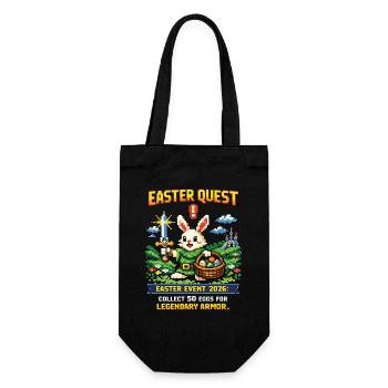 Easter Quest Pixel Bunny and Loot Basket - Gift Bag for Bottles - black - Front