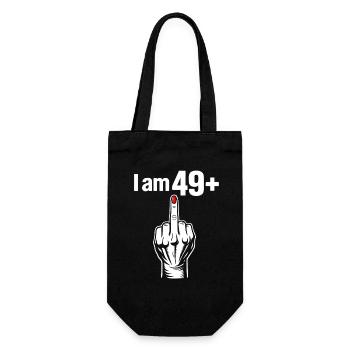 I Am 49+ - Geschenkbeutel für Flaschen - Schwarz - Vorne