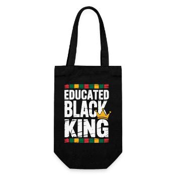 Educated Black King | Afro Pride Quote | Black  - Gift Bag for Bottles - black - Front