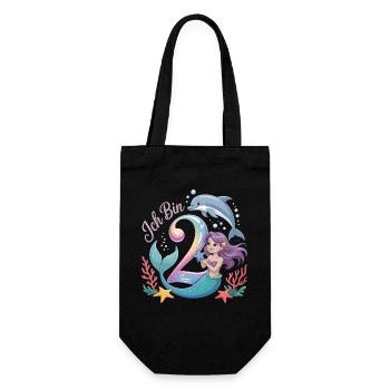 I'm 2 Mermaids Girl 2nd Birthday - Gift Bag for Bottles - black - Front