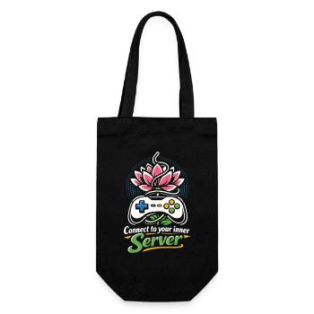 Connect to your inner Server - Gamer Yoga - Geschenkbeutel für Flaschen - Schwarz - Vorne