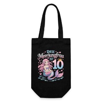 Cette sirène a 10 ans de fille 10 ans - Sac à bouteille - noir - Devant