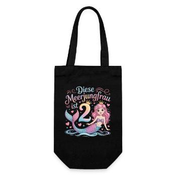 This Mermaid Is 2 Girls 2nd Birthday - Gift Bag for Bottles - black - Front
