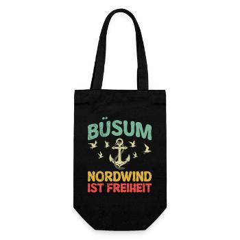 North Sea Holiday BÜSUM NORTH WIND IS FREEDOM Funny - Gift Bag for Bottles - black - Front