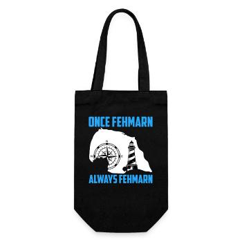 Ostsee Urlaub EINMAL FEHMARN IMMER FEHMARN Lustig - Geschenkbeutel für Flaschen - Schwarz - Vorne