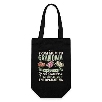 Von Mama zu Oma Großmama Großmutter Muttertag - Geschenkbeutel für Flaschen - Schwarz - Vorne