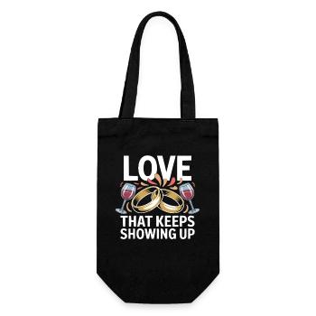 Couple marié anniversaire 2026 Mari Femme - Sac à bouteille - noir - Devant