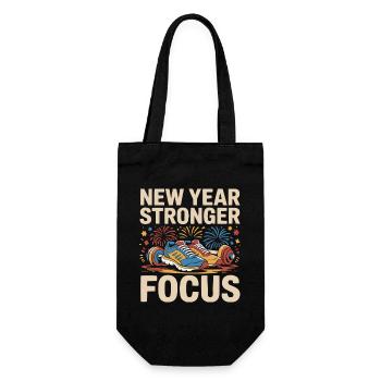 New Years Resolution Motivational Quotes - Gift Bag for Bottles - black - Front