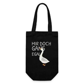 Je m’en fiche – jeu de mots avec oie - Sac à bouteille - noir - Devant