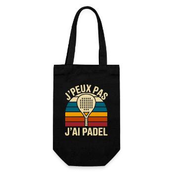 I can't I have padel – retro rainbow vibe - Gift Bag for Bottles - black - Front