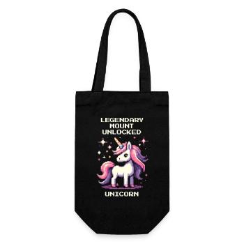 Legendäres Reittier freigeschaltet | Einhorn - Geschenkbeutel für Flaschen - Schwarz - Vorne