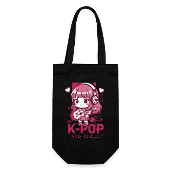 K-POP ET CHILL Kpop Musique coréenne Anime mignon - Sac à bouteille - noir - Devant