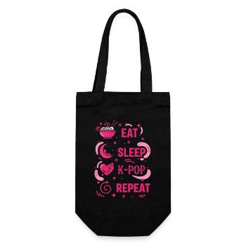 Eat Sleep K-Pop Repeat Korean Music Kpop Love - Gift Bag for Bottles - black - Front