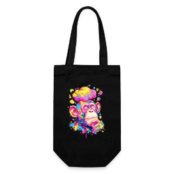 Colorful Color Rush Monkey - Gift Bag for Bottles - black - Front