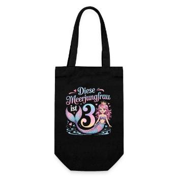 This Mermaid Is 3 Girls 3rd Birthday - Gift Bag for Bottles - black - Front