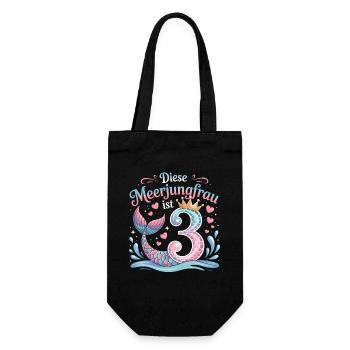 This Mermaid Is 3 Girls 3rd Birthday - Gift Bag for Bottles - black - Front