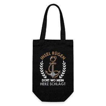 L’ÎLE DE RÜGEN OÙ MON CŒUR BAT Drôle - Sac à bouteille - noir - Devant