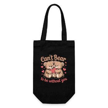 Cant Bear To Be Without You Cute Teddy Love - Gift Bag for Bottles - black - Front