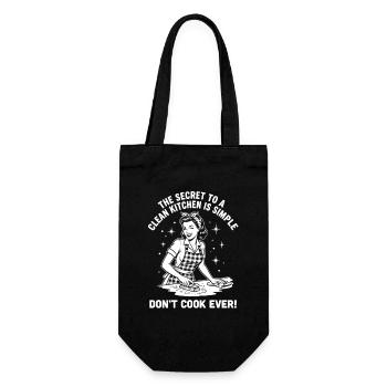 Echte Ironie Saubere Küche Retro Design - Geschenkbeutel für Flaschen - Schwarz - Vorne