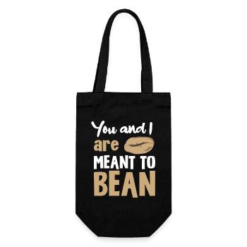 You and Me: Bean Saying - Gift Bag for Bottles - black - Front