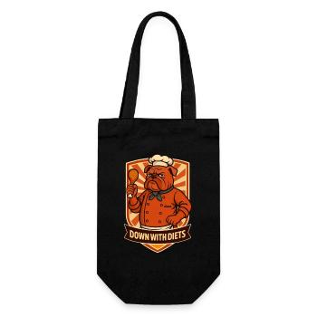 Keine-Diät-Koch-Bulldogge - Geschenkbeutel für Flaschen - Schwarz - Vorne