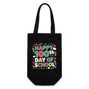 Happy 100th day of school – colourful school - Gift Bag for Bottles - black - Front