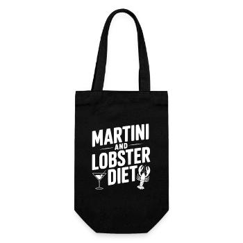 Martini- und Hummerdiät - Geschenkbeutel für Flaschen - Schwarz - Vorne