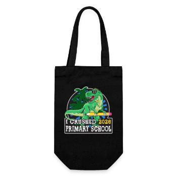 Last Day Of Primary School Graduation 2026 T-Rex - Gift Bag for Bottles - black - Front