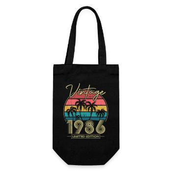 Vintage 1986 Vintage Birthday Gift - Gift Bag for Bottles - black - Front