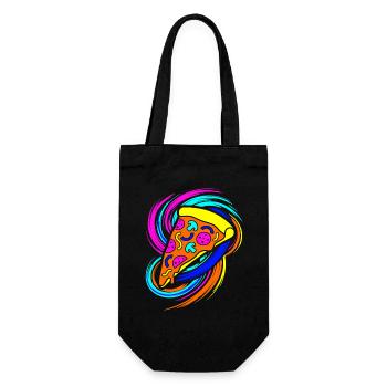 Pizza slice - Gift Bag for Bottles - black - Front
