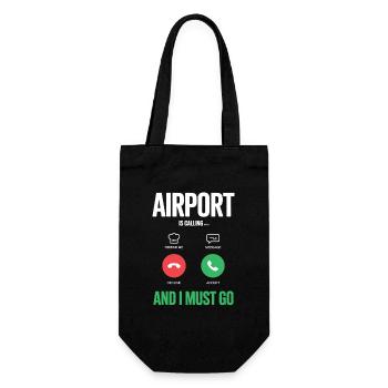 Funny Travel Holiday Airport Calls And I Have To - Gift Bag for Bottles - black - Front