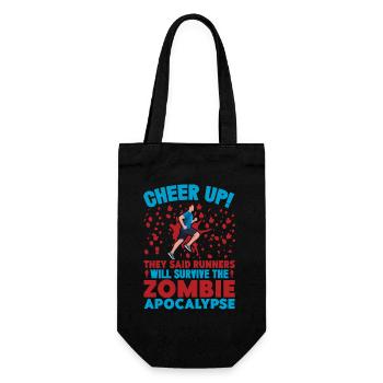 Running Cheer Up They Said Runners Survive - Geschenkbeutel für Flaschen - Schwarz - Vorne