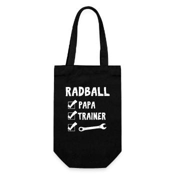 Radball Papa, Cycleball, Hallenradsport - Geschenkbeutel für Flaschen - Schwarz - Vorne