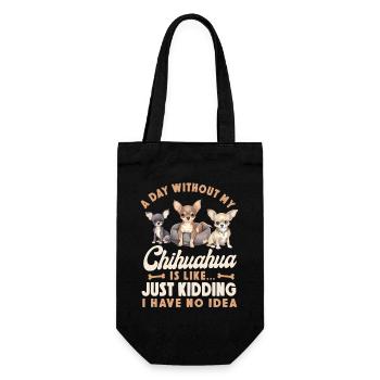 Chihuahua Chihuahueño A Day - Gift Bag for Bottles - black - Front