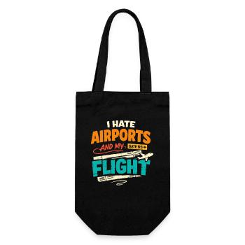 Travel anxiety humor, airport chaos, flying is - Gift Bag for Bottles - black - Front