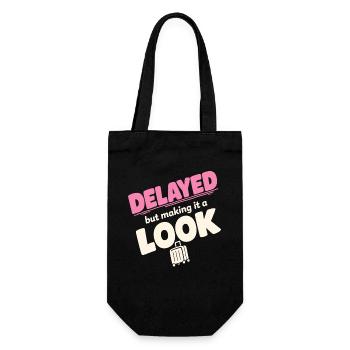 Travel anxiety humor, airport chaos, flying is - Gift Bag for Bottles - black - Front