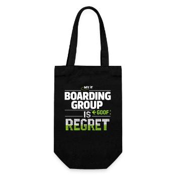 Travel anxiety humor, airport chaos, flying is - Gift Bag for Bottles - black - Front