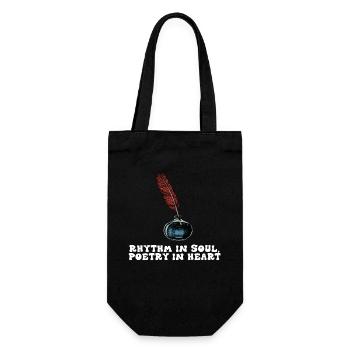 Quill of Soul, Poetry in Heart - Gift Bag for Bottles - black - Front