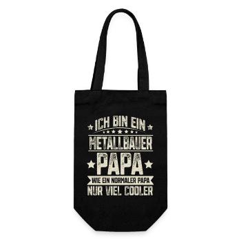 Metallbauer Papa - Geschenkbeutel für Flaschen - Schwarz - Vorne