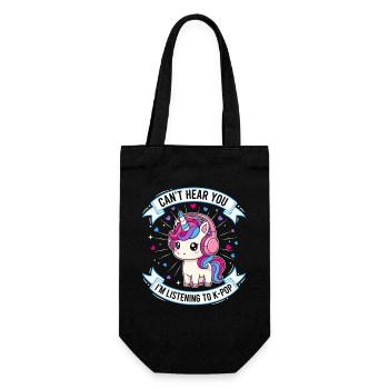 ICH KANN DICH NICHT HÖREN, ICH HÖRE K-POP-MUSIK LIEBE - Geschenkbeutel für Flaschen - Schwarz - Vorne